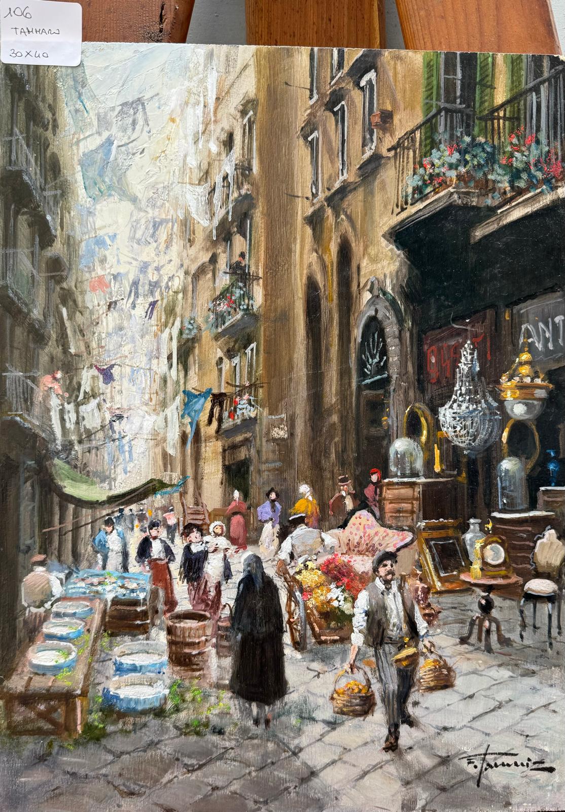 Francesco Tammaro – Nel cuore di Napoli – Quadro originale 30x40 cm