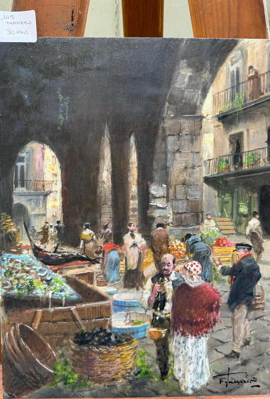 Francesco Tammaro – Via Tribunali – Quadro originale 30x40 cm