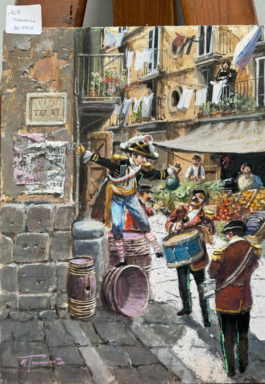 Francesco Tammaro – ’O Pazzariell – Quadro originale 30x40 cm