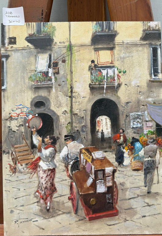Francesco Tammaro – Musica nel Quartiere – Quadro originale 30x40 cm