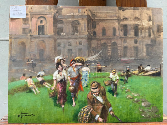 Francesco Tammaro – Ritorno dalla Pesca – Quadro originale 30x40 cm