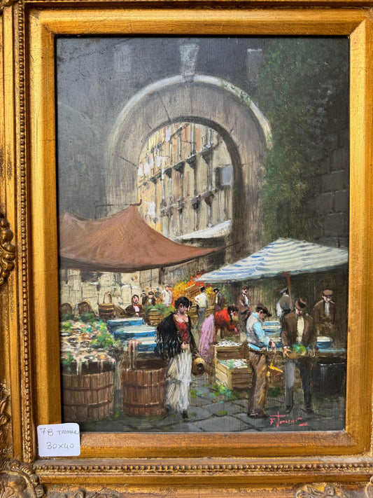 Francesco Tammaro – Il mercato a Porta Nolana Dimensioni:30x40cm